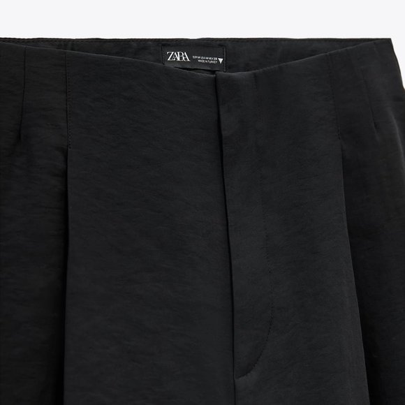 Zara Shorts Nwt Zara Pleated Shorts Black Poshmark